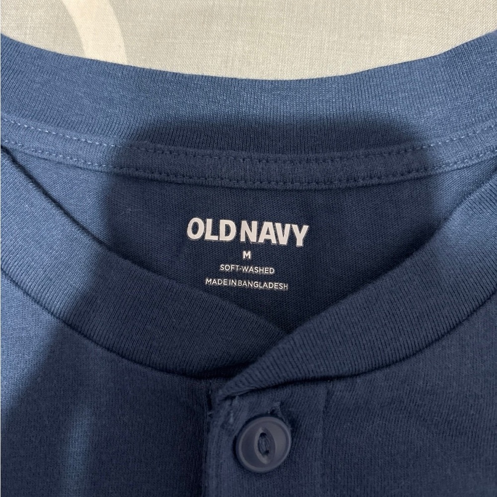Old Navy Blue Henley T-Shirt - Picture 3 of 5